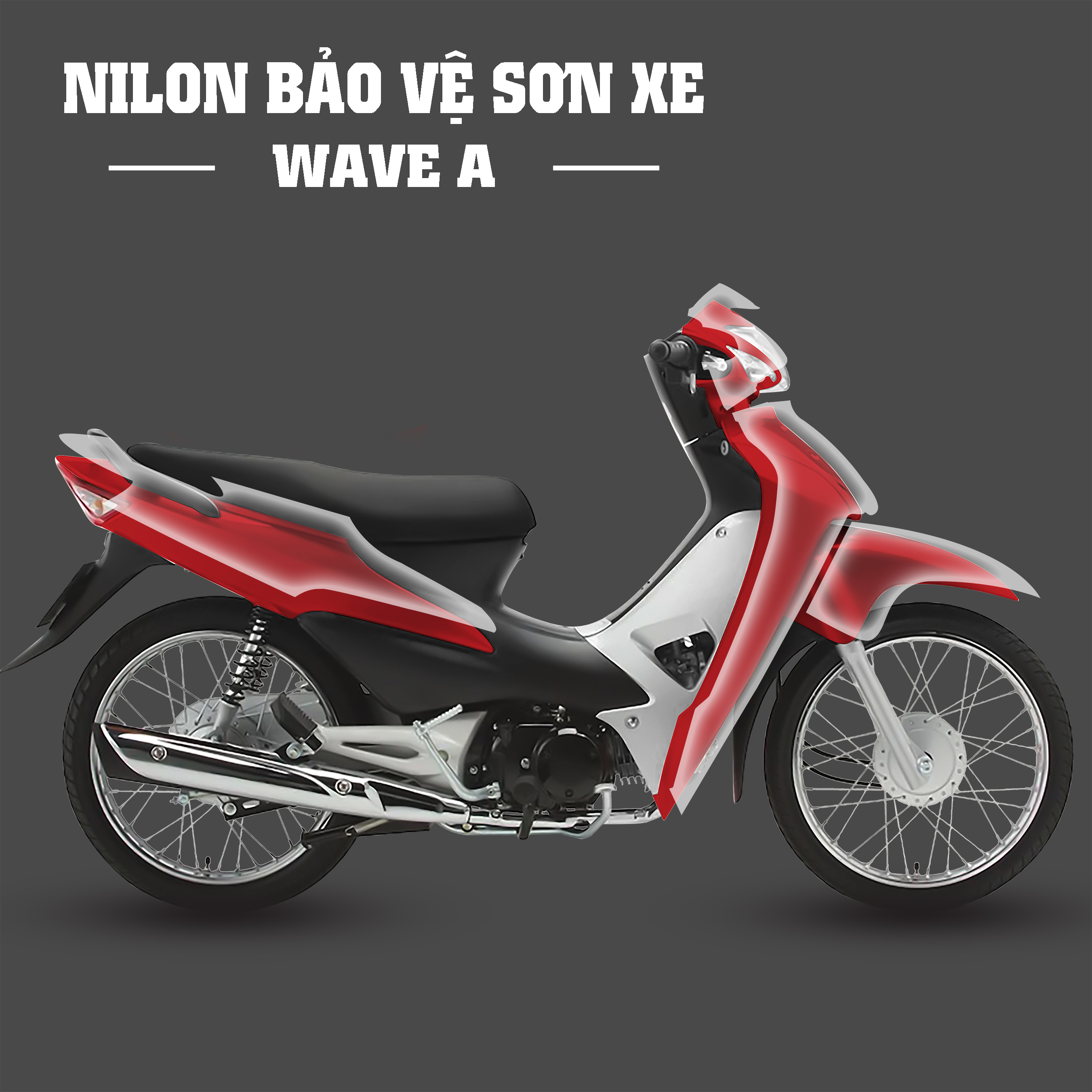 Tem xe wave an pha trắng xám đen  Nguyễn Decal  Chuyên Dán Keo Xe Design  Tem Xe Decal Tem Xe Nguyễn Decal